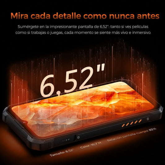 OUKITEL WP53 S 4G: teléfono resistente con pantalla FHD+ de 6,52'', batería de 11.000 mAh, cámara de 50 MP, Android 15 y 4 GB+128 GB